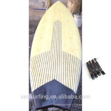 Conception spéciale de rail de carbone de planche de surf en bambou véritable planche de sup nouvelle saison utilisé ~~ !